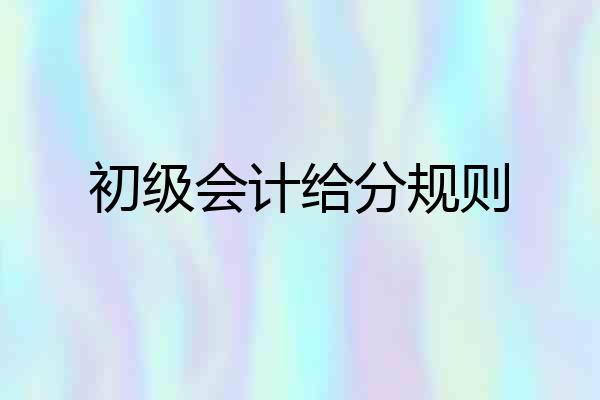 初级会计给分规则
