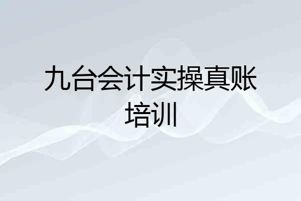 九台会计实操真账培训