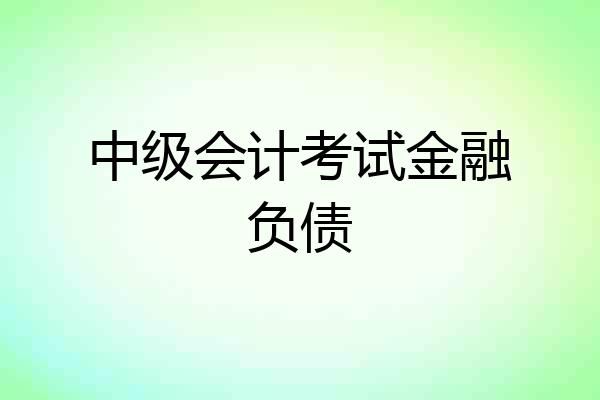 中级会计考试金融负债
