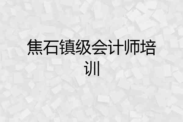 焦石镇级会计师培训