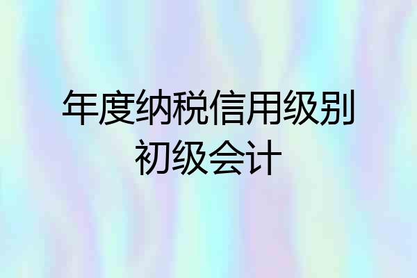 年度纳税信用级别初级会计