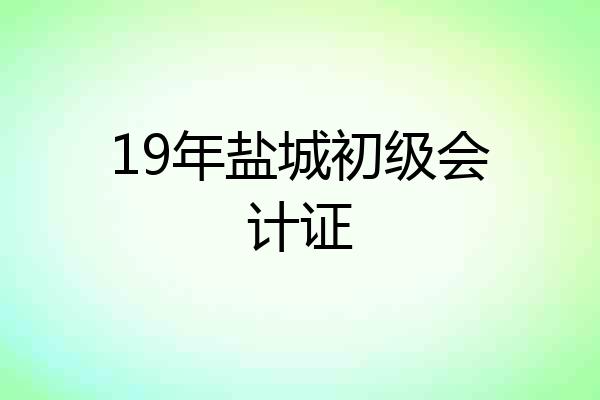 19年盐城初级会计证