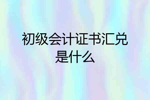 初级会计证书汇兑是什么