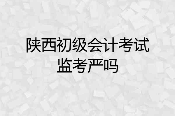 陕西初级会计考试监考严吗