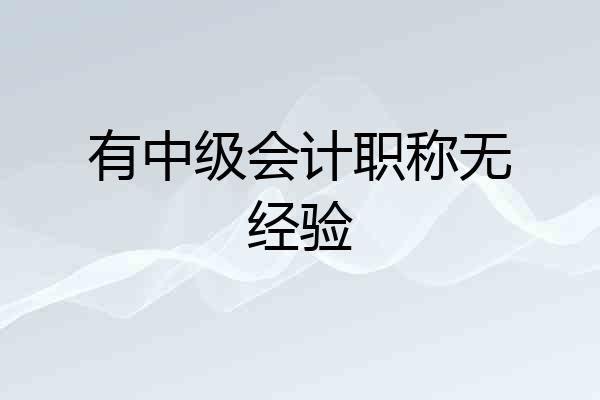 有中级会计职称无经验