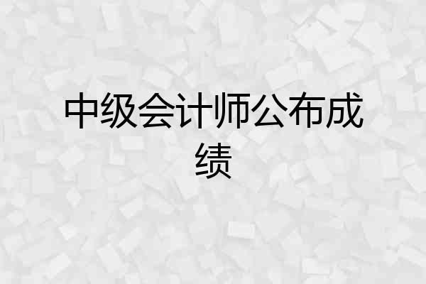 中级会计师公布成绩
