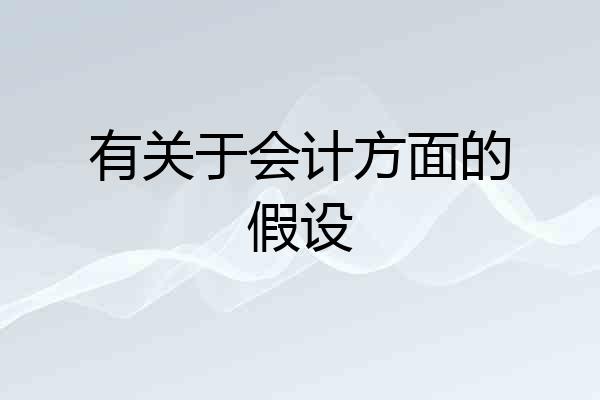 有关于会计方面的假设