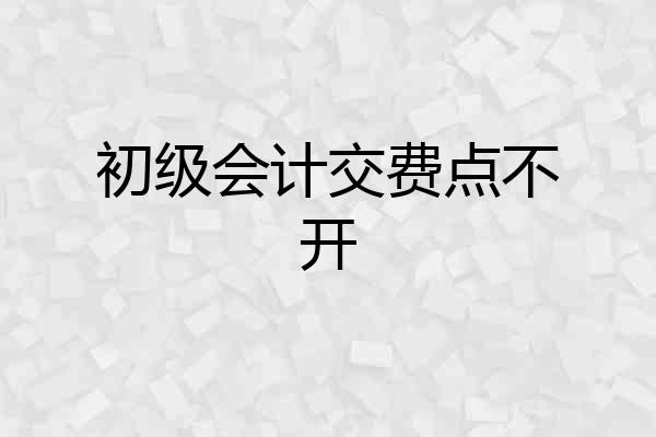 初级会计交费点不开