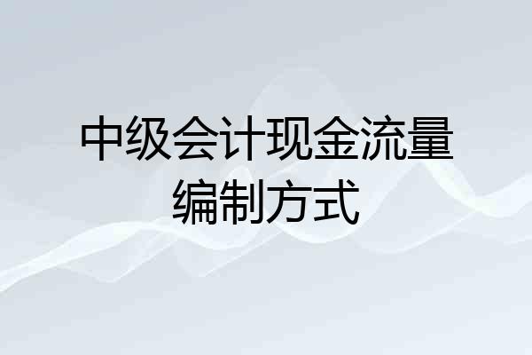 中级会计现金流量编制方式