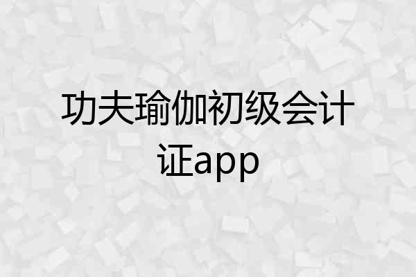 功夫瑜伽初级会计证app