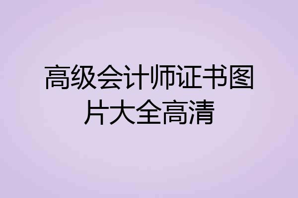 高级会计师证书图片大全高清