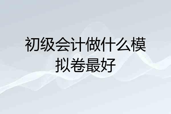 初级会计做什么模拟卷最好