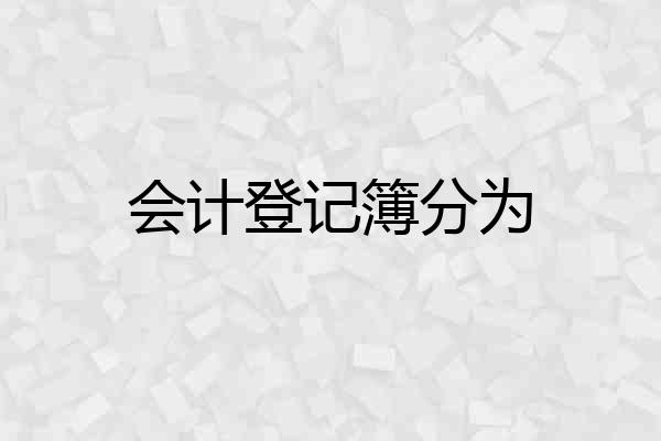 会计登记簿分为