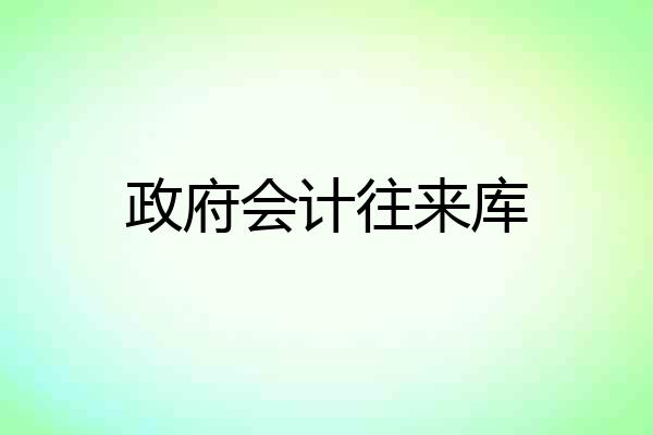 政府会计往来库