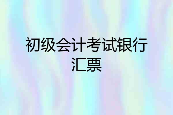 初级会计考试银行汇票