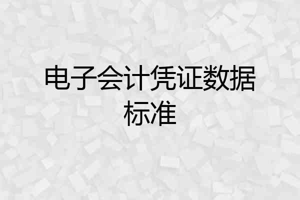 电子会计凭证数据标准