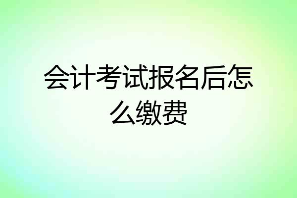 会计考试报名后怎么缴费