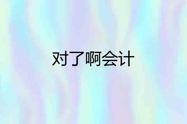 对了啊会计