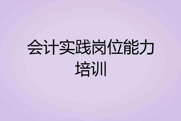 会计实践岗位能力培训