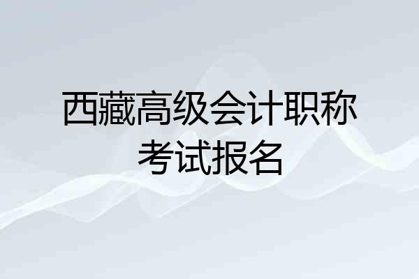 西藏高级会计职称考试报名