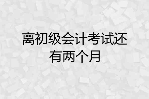 离初级会计考试还有两个月