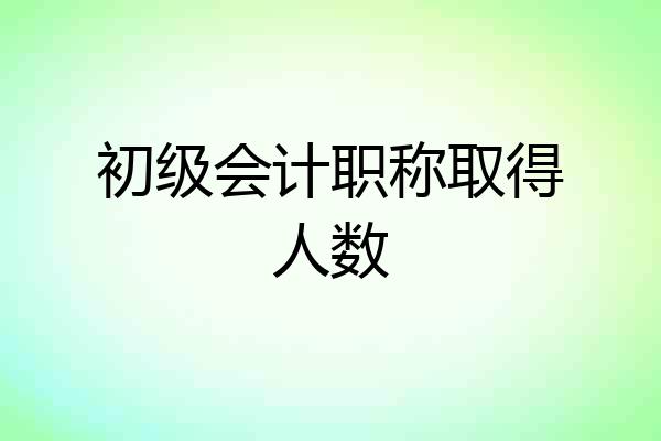 初级会计职称取得人数