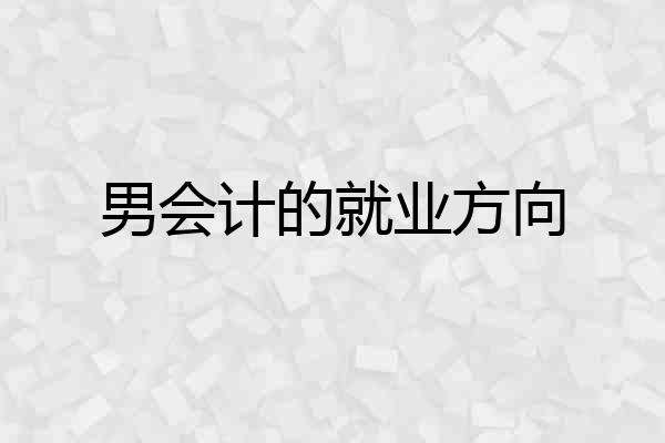 男会计的就业方向