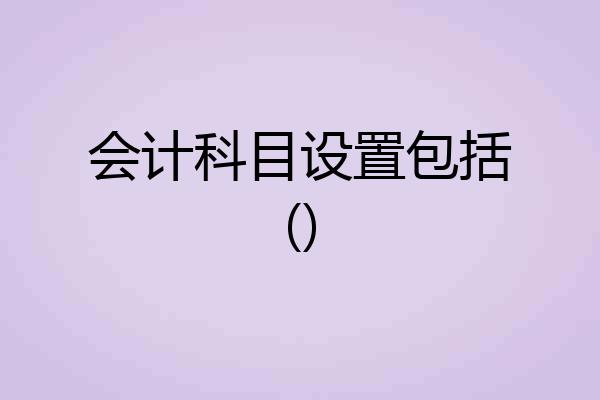 会计科目设置包括()
