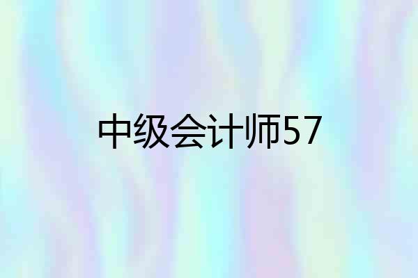 中级会计师57