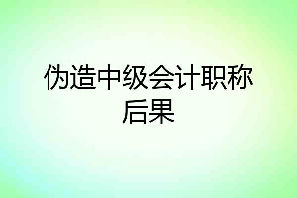 伪造中级会计职称后果