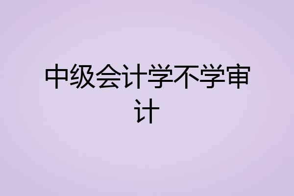 中级会计学不学审计