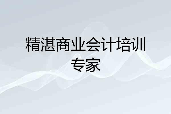 精湛商业会计培训专家
