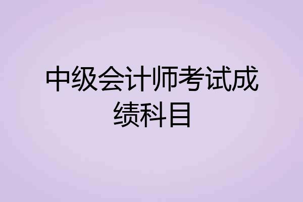 中级会计师考试成绩科目