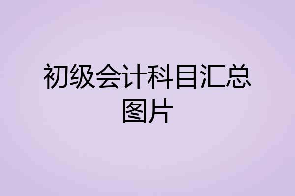 初级会计科目汇总图片