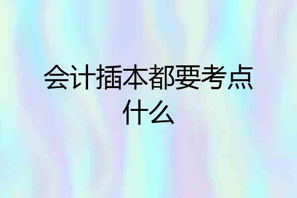 会计插本都要考点什么