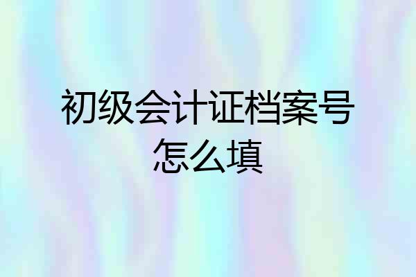初级会计证档案号怎么填