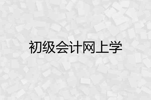 初级会计网上学