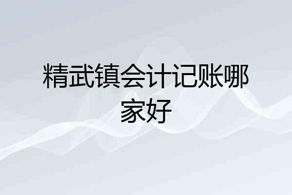 精武镇会计记账哪家好