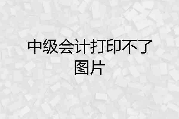 中级会计打印不了图片