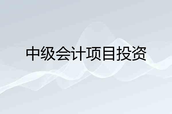 中级会计项目投资