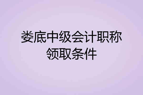 娄底中级会计职称领取条件