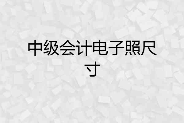 中级会计电子照尺寸