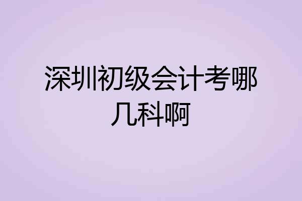 深圳初级会计考哪几科啊