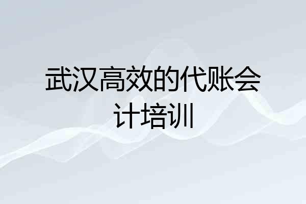 武汉高效的代账会计培训