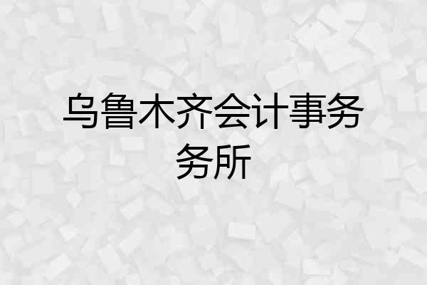 乌鲁木齐会计事务务所