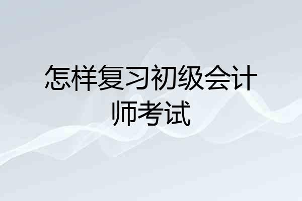 怎样复习初级会计师考试