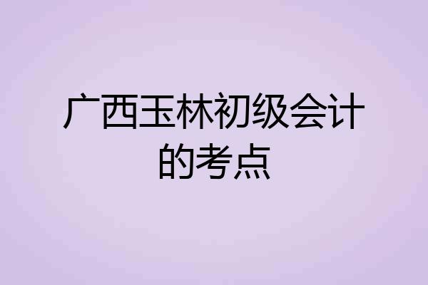 广西玉林初级会计的考点