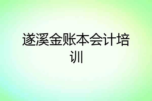 遂溪金账本会计培训