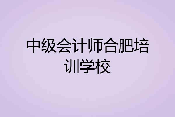 中级会计师合肥培训学校