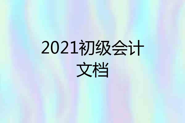2021初级会计文档